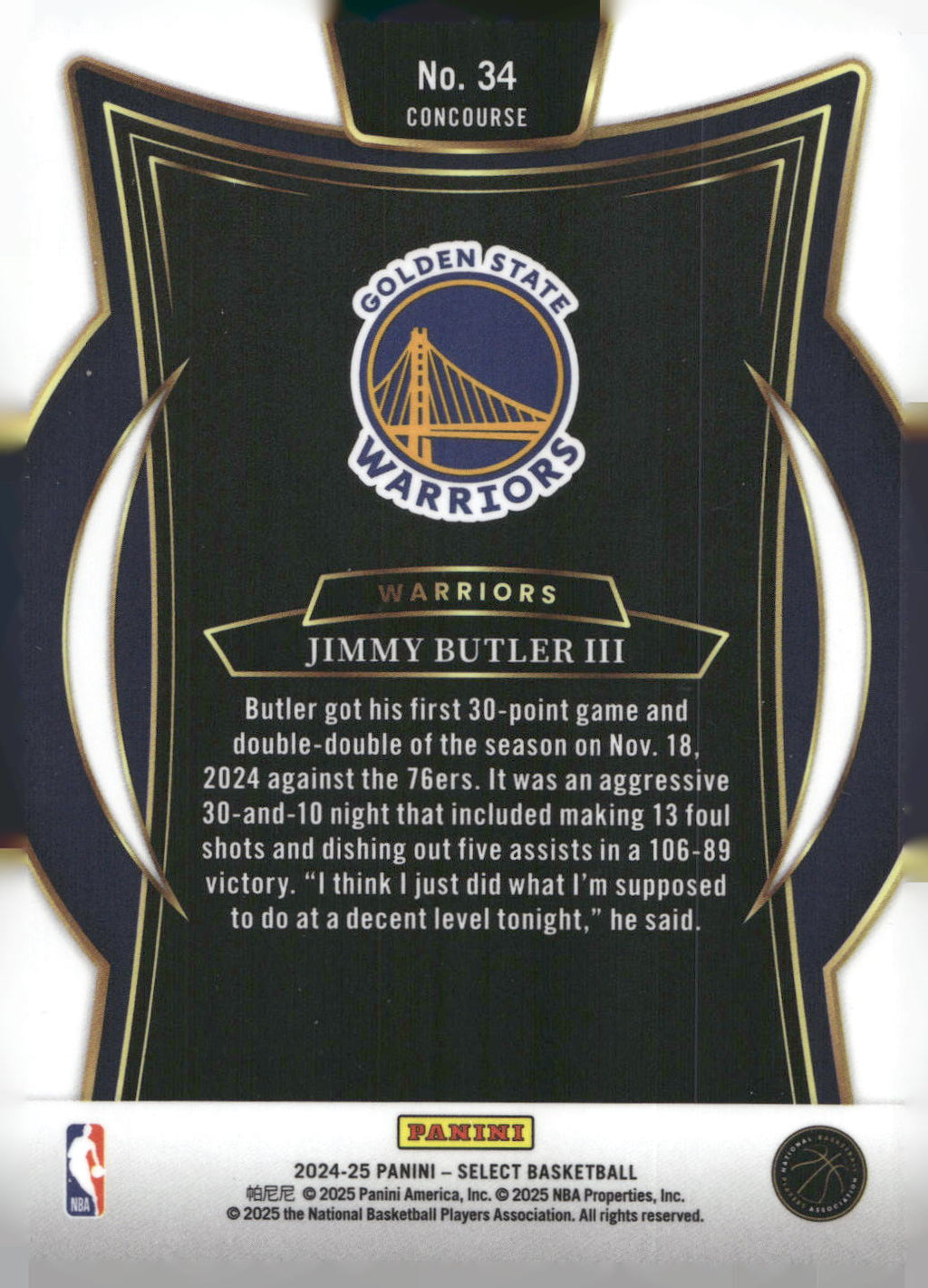 2024-25 Panini Select #34 Jimmy Butler III Blue (Retail)