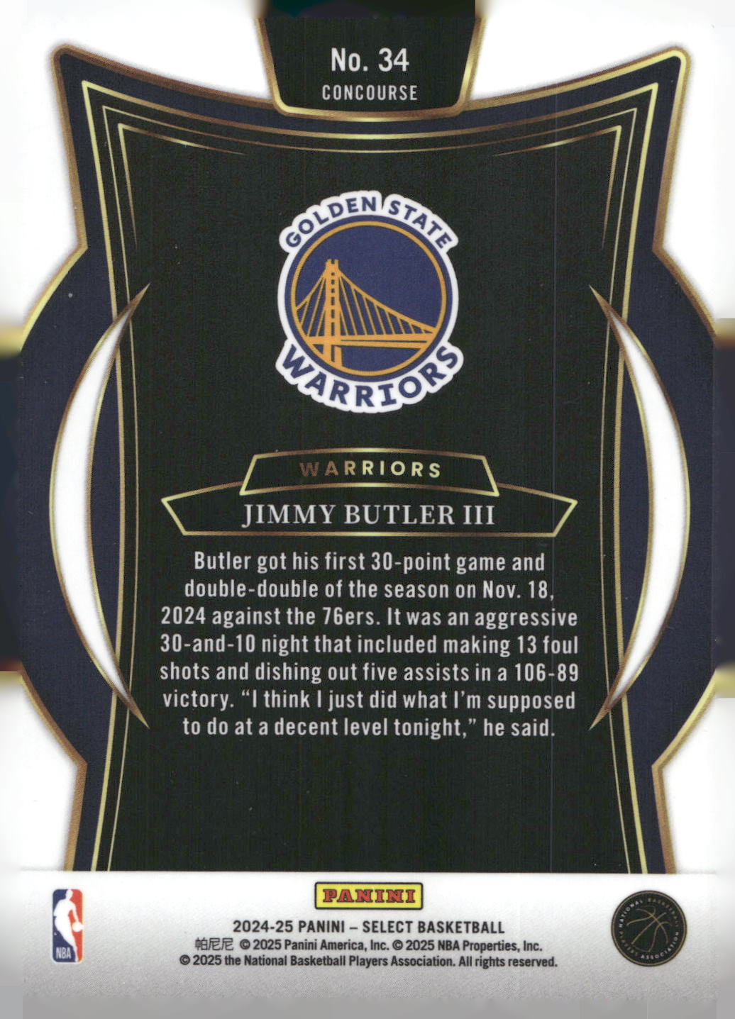 2024-25 Panini Select #34 Jimmy Butler III Blue (Retail)