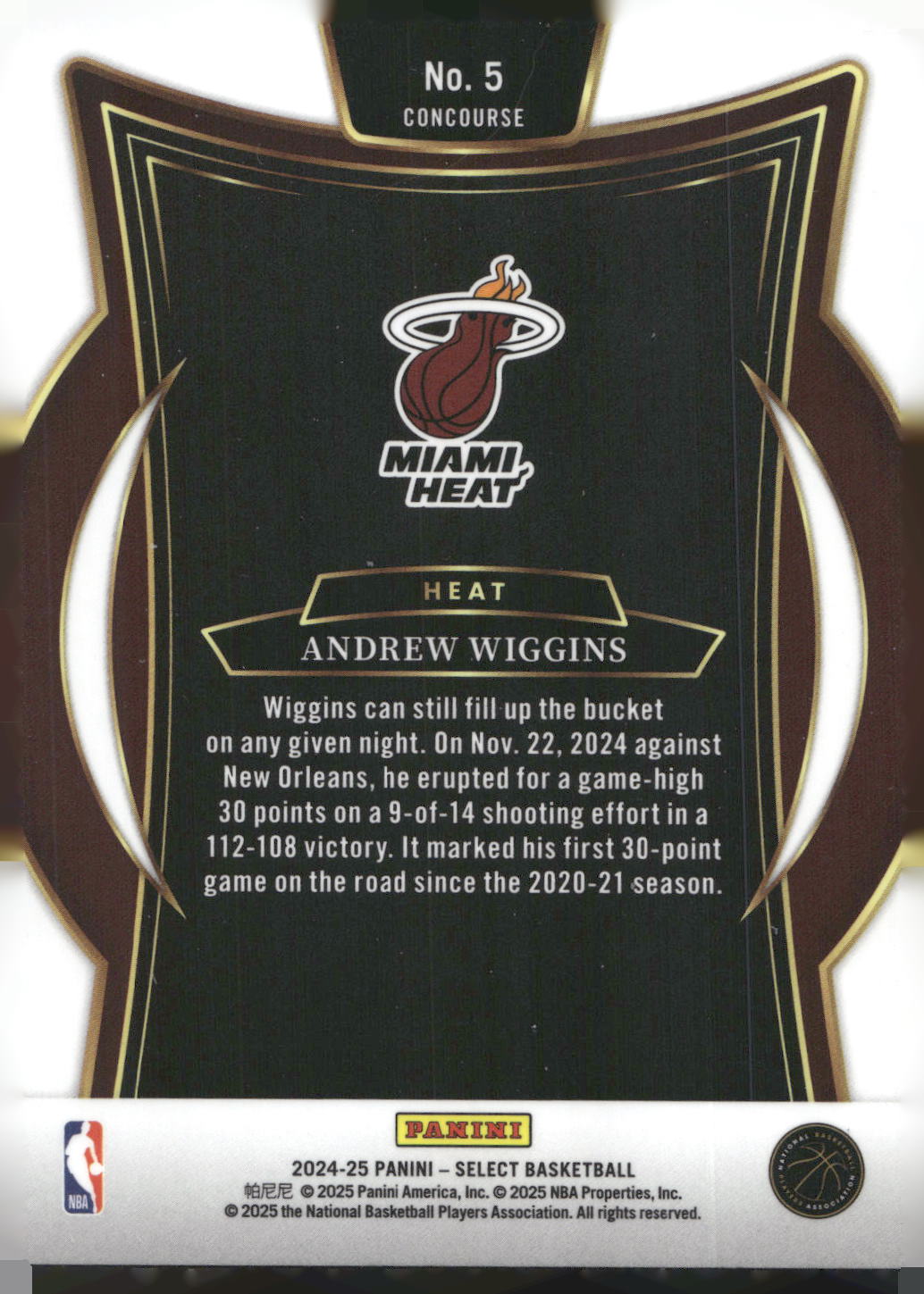 2024-25 Panini Select #5 Andrew Wiggins Blue (Retail)