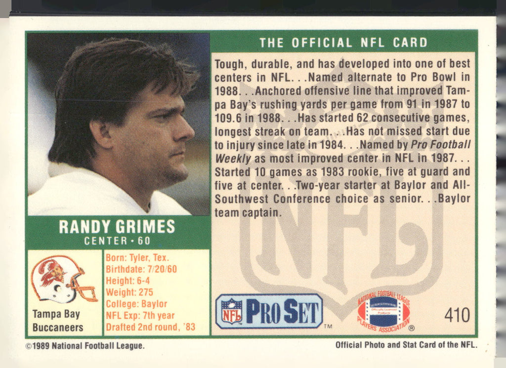 1989 Pro Set #410 Randy Grimes