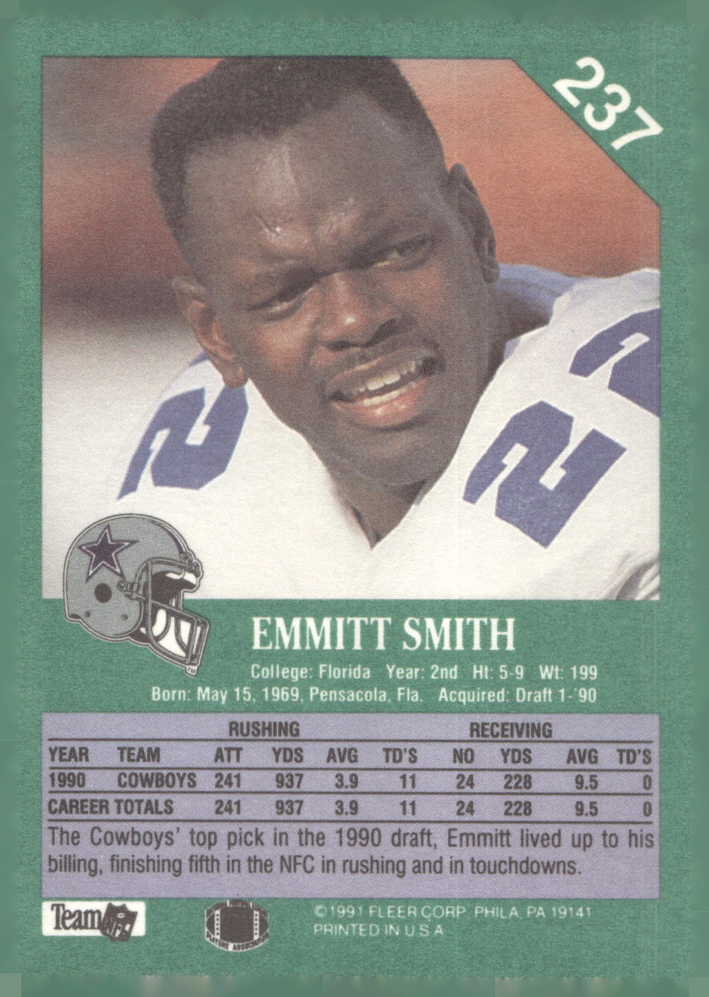 1991 Fleer #237 Emmitt Smith