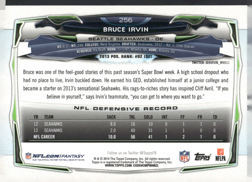 2014 Topps #256 Bruce Irvin