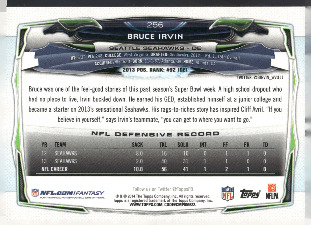 2014 Topps #256 Bruce Irvin