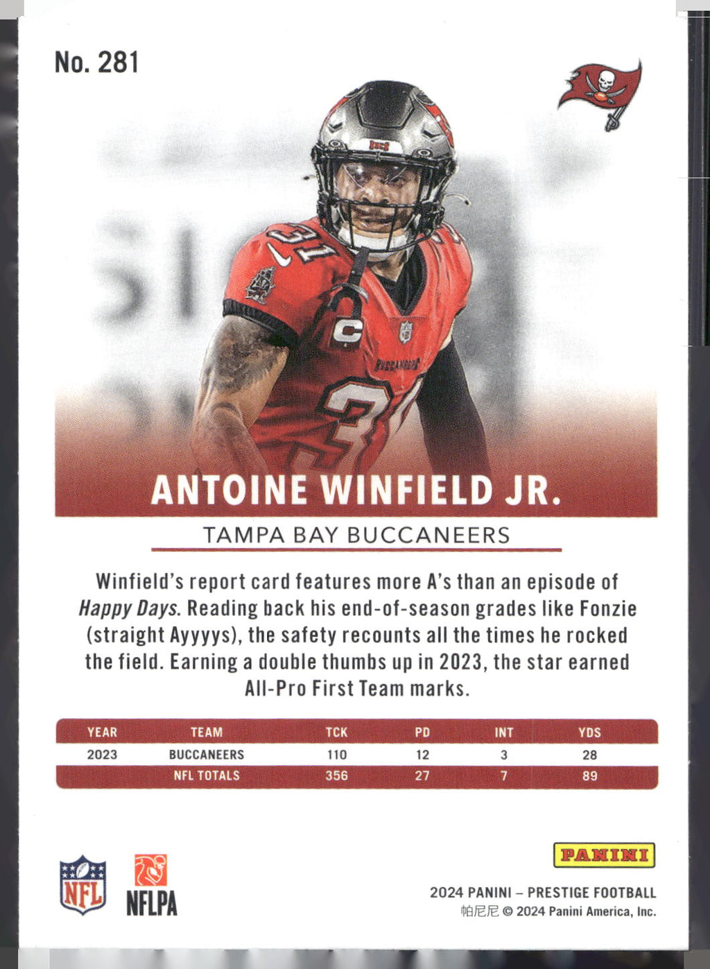 2024 Panini Prestige #281 Antoine Winfield Jr.