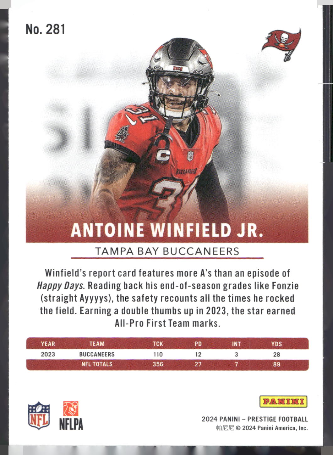 2024 Panini Prestige #281 Antoine Winfield Jr.