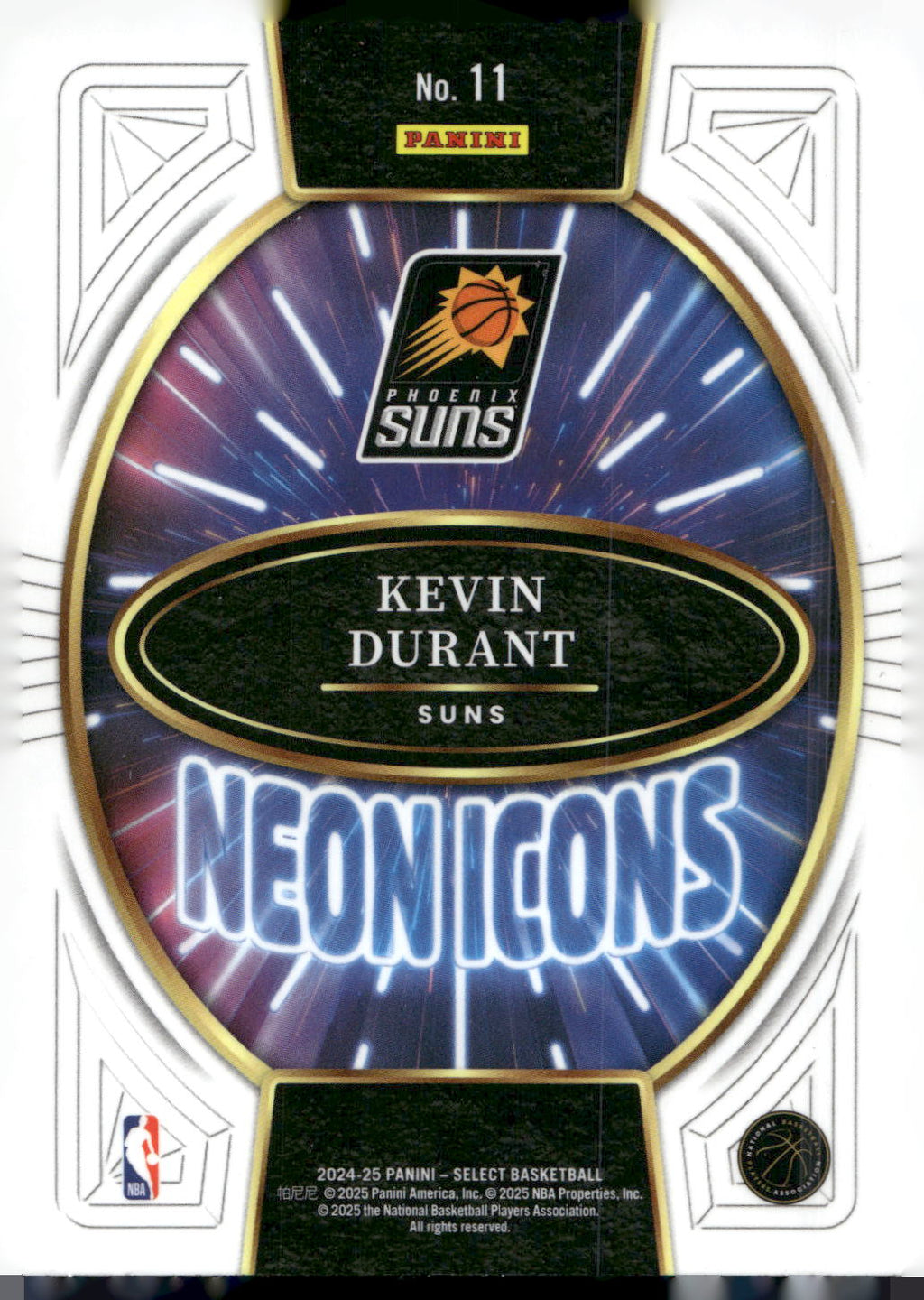 2024-25 Panini Select #11 Kevin Durant Neon Icons