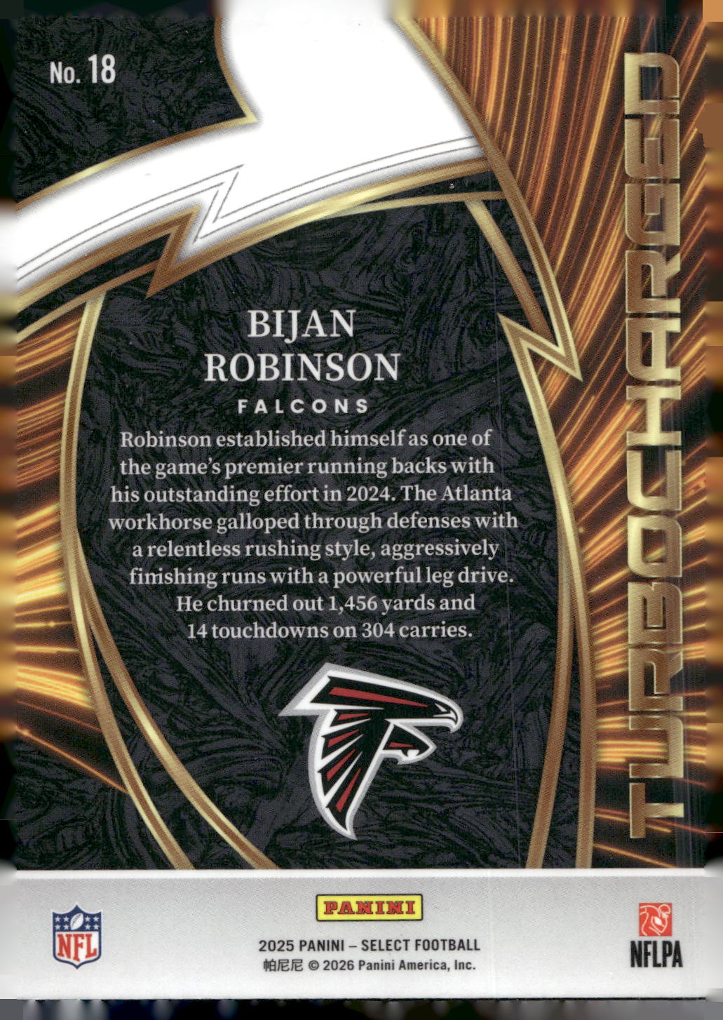 2025 Panini Select #18 Bijan Robinson Turbocharged
