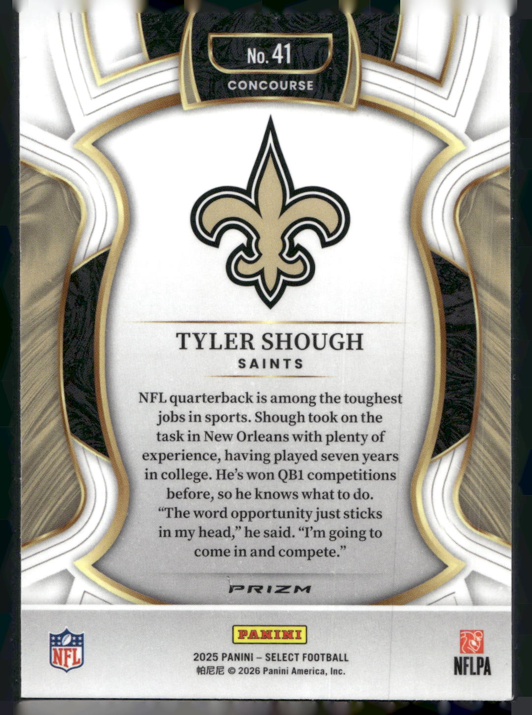 2025 Panini Select #41 Tyler Shough