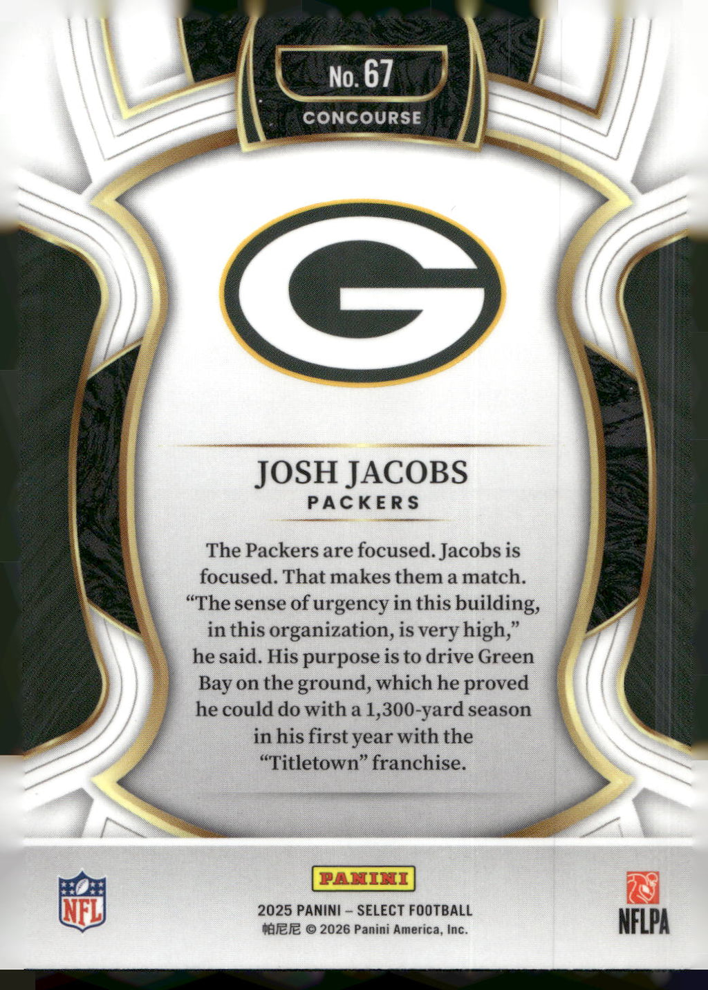 2025 Panini Select #67 Josh Jacobs