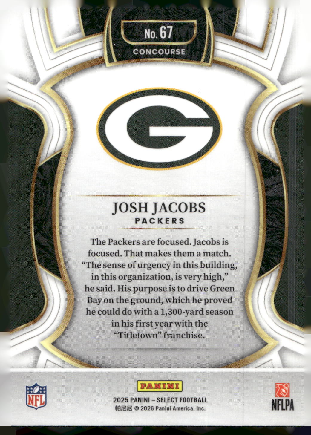 2025 Panini Select #67 Josh Jacobs