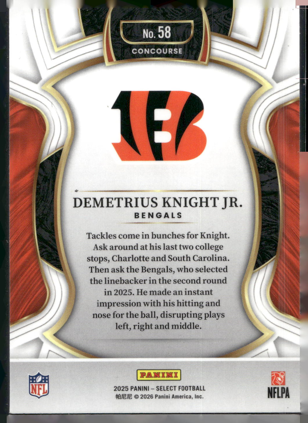 2025 Panini Select #58 Demetrius Knight Jr.