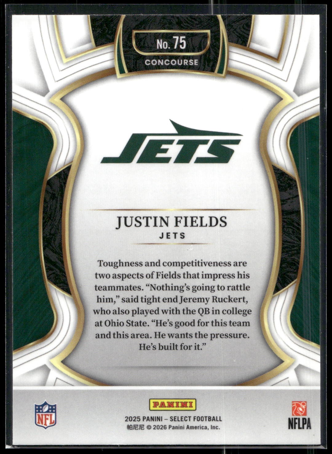 2025 Panini Select #75 Justin Fields