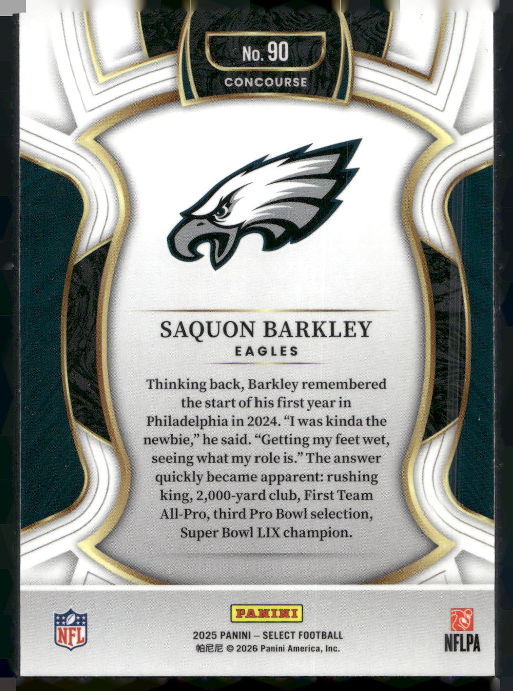 2025 Panini Select #90 Saquon Barkley