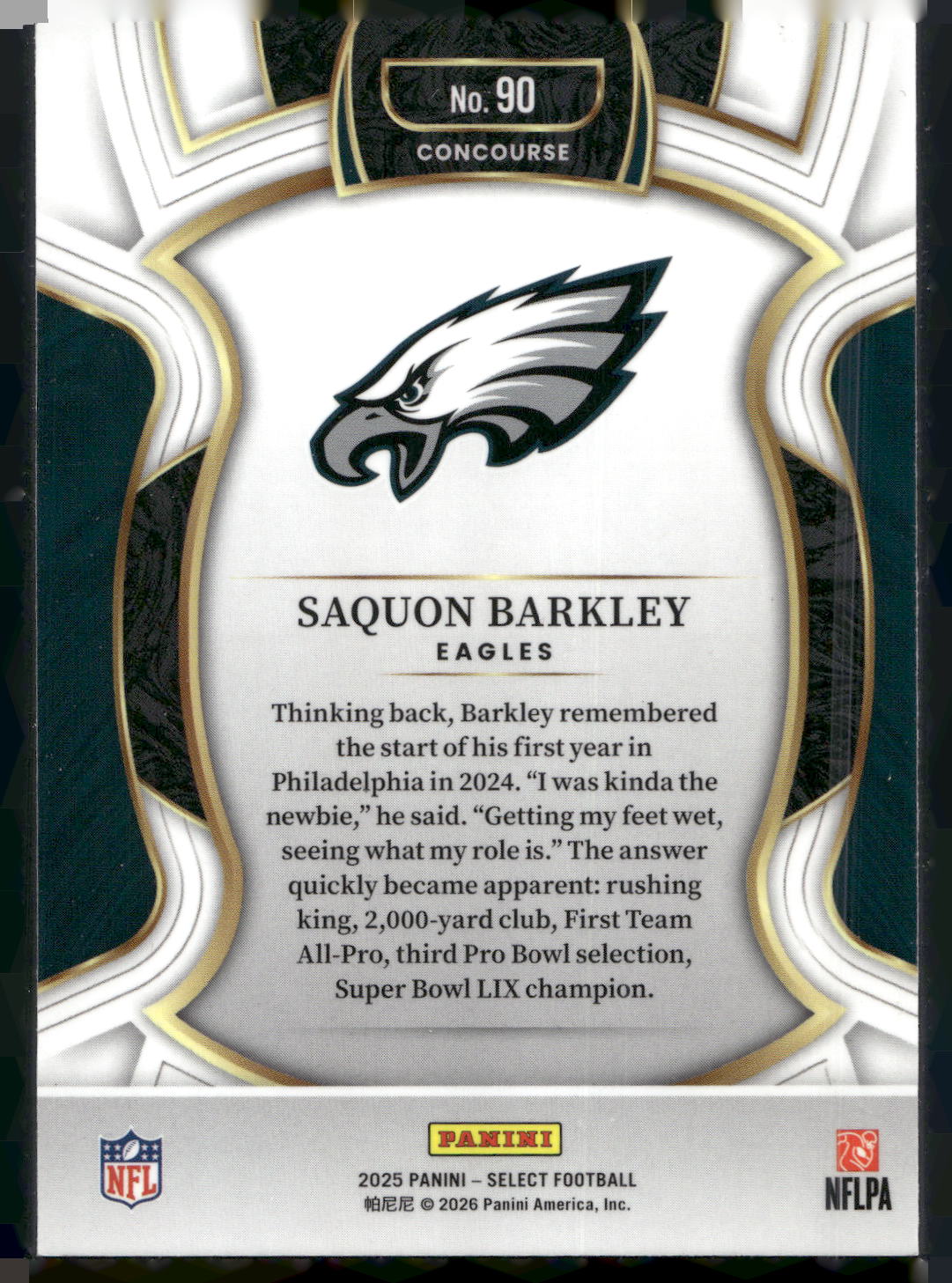 2025 Panini Select #90 Saquon Barkley