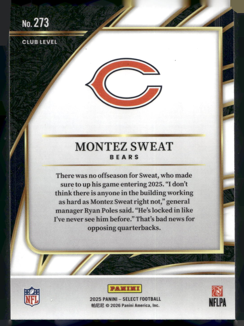 2025 Panini Select #273 Montez Sweat