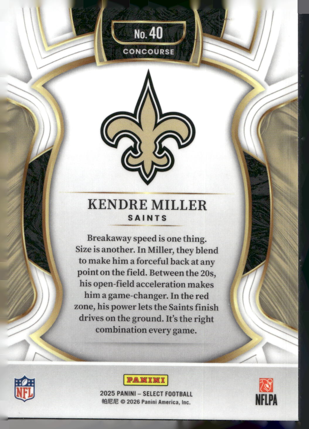 2025 Panini Select #40 Kendre Miller