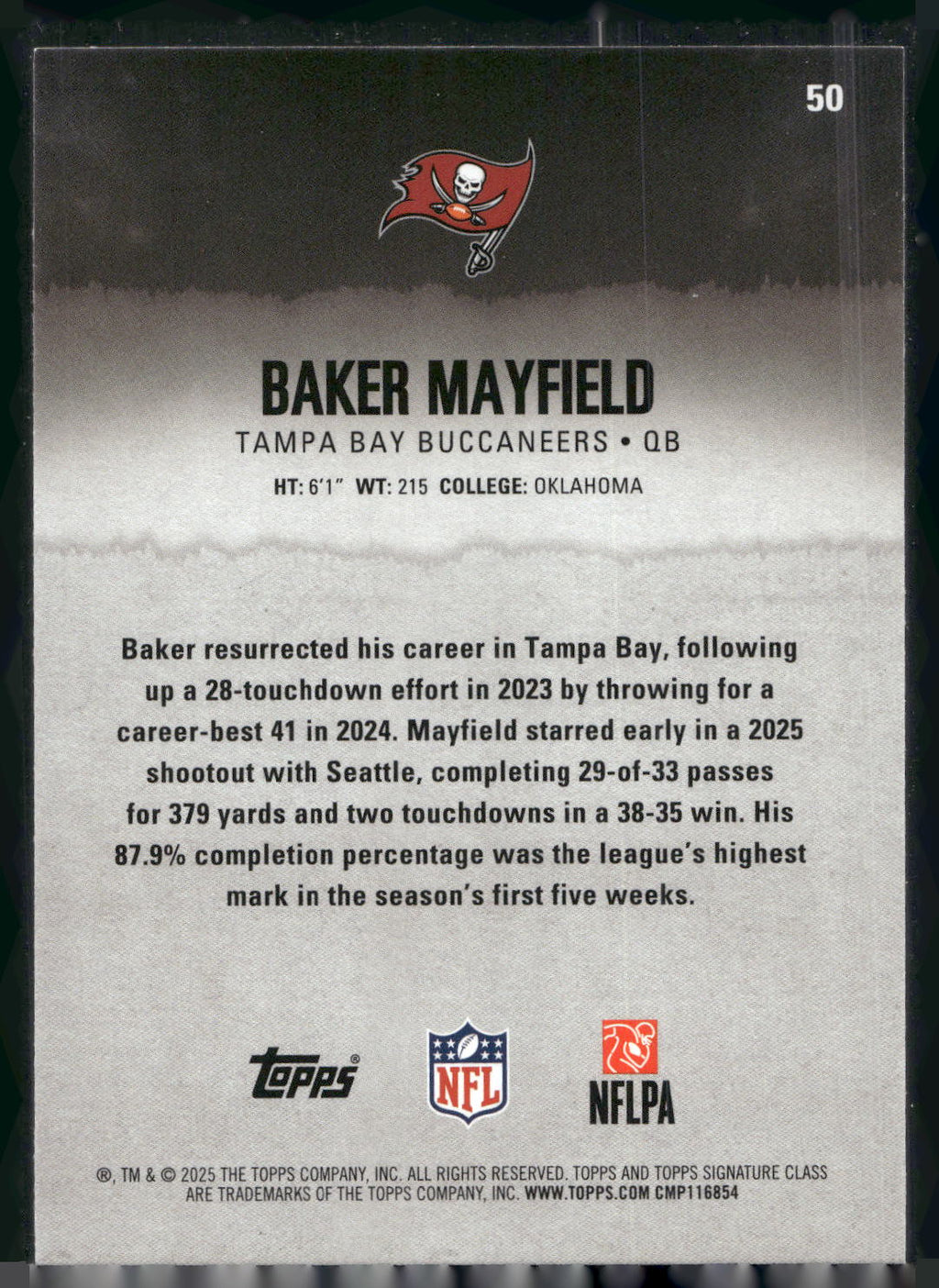 2025 Topps Signature Class #50 Baker Mayfield