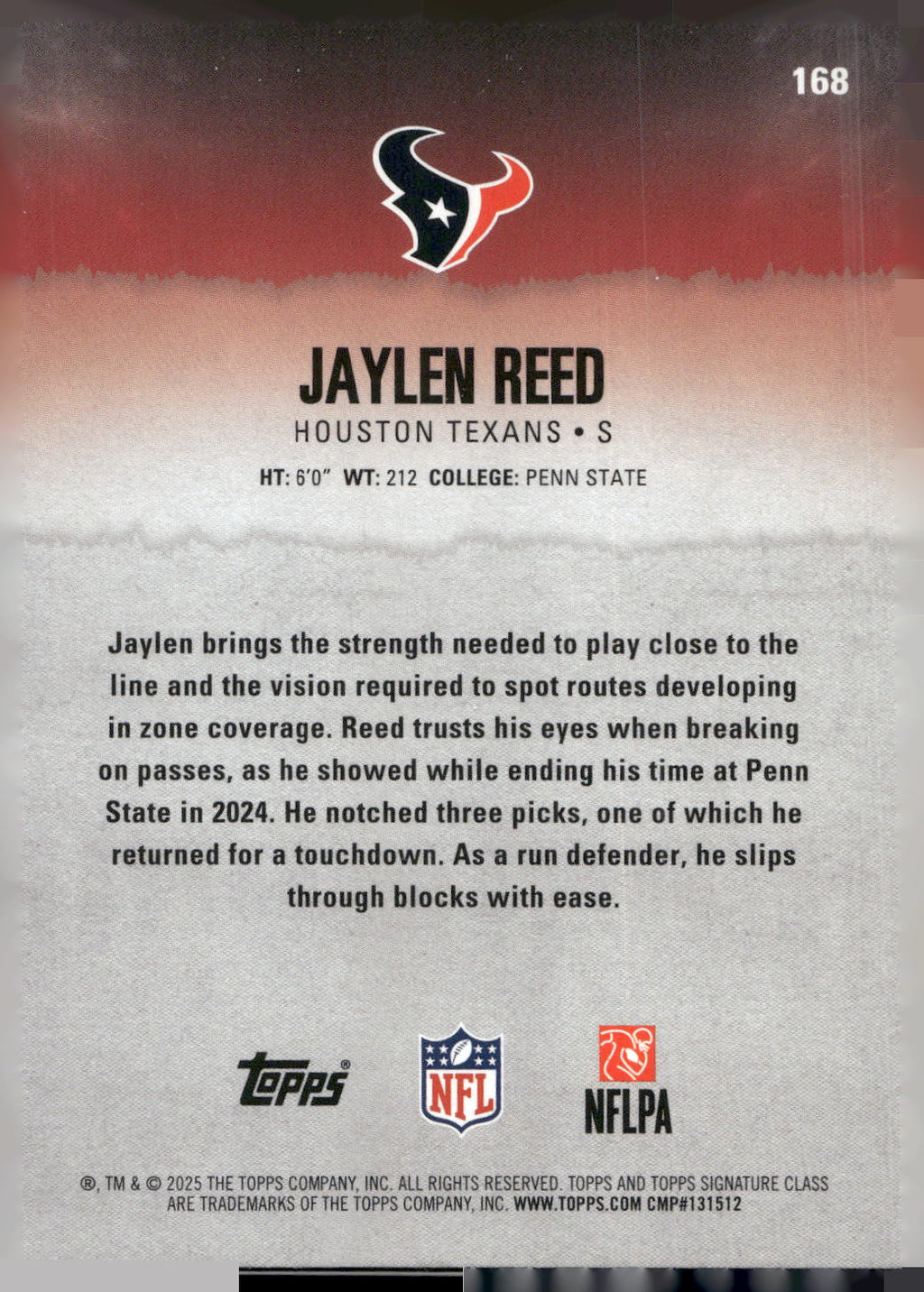 2025 Topps Signature Class #168 Jaylen Reed