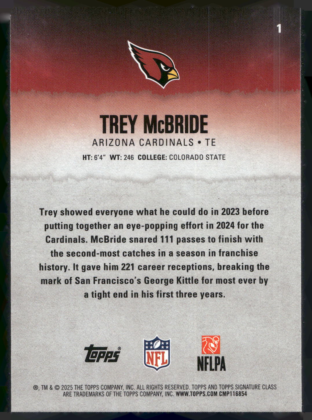 2025 Topps Signature Class #1 Trey McBride