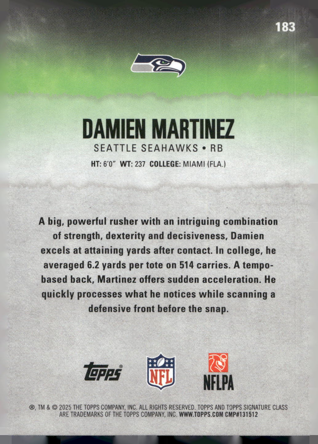 2025 Topps Signature Class #183 Damien Martinez