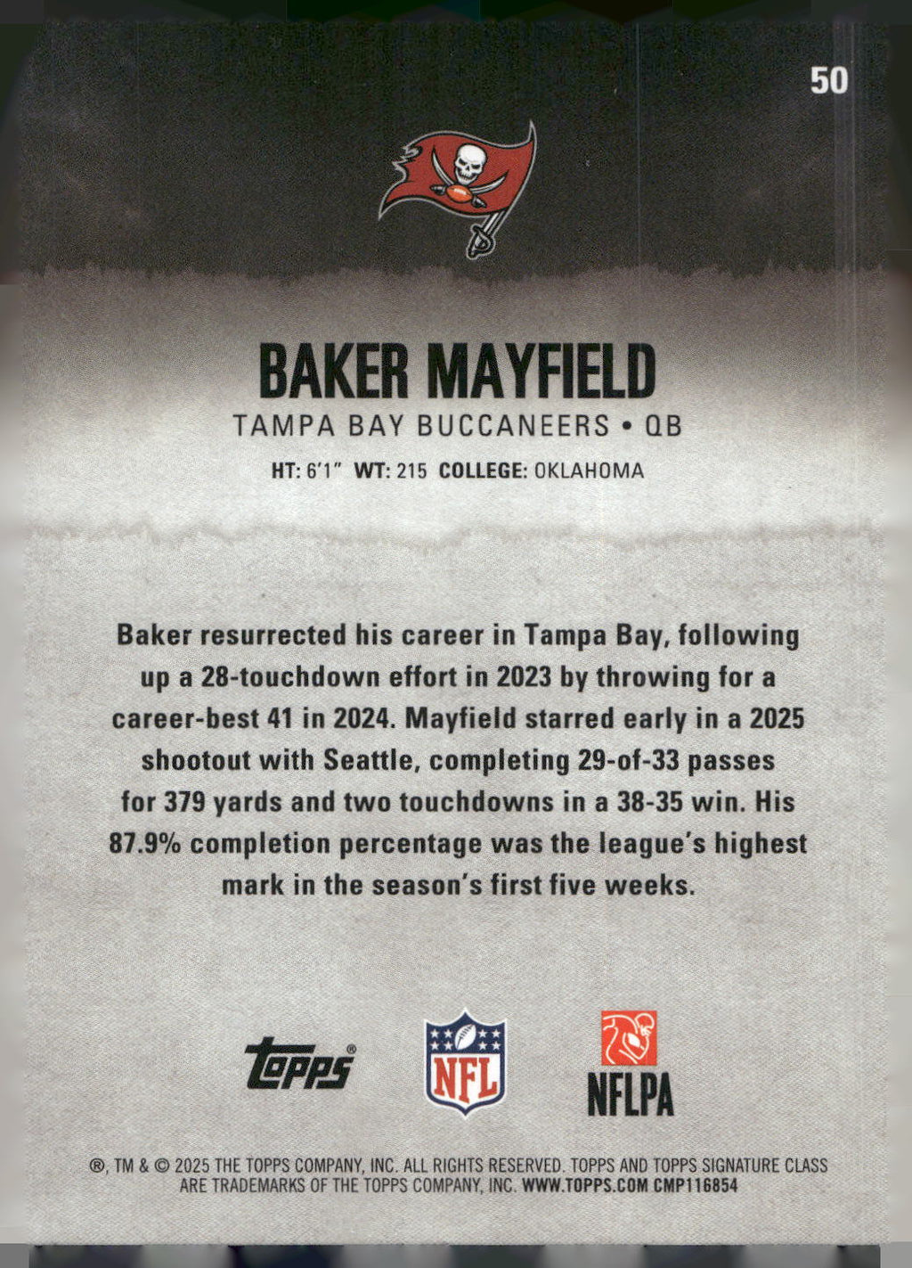 2025 Topps Signature Class #50 Baker Mayfield