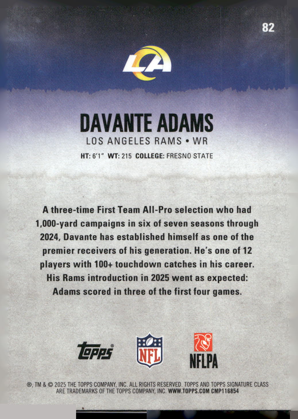 2025 Topps Signature Class #82 Davante Adams