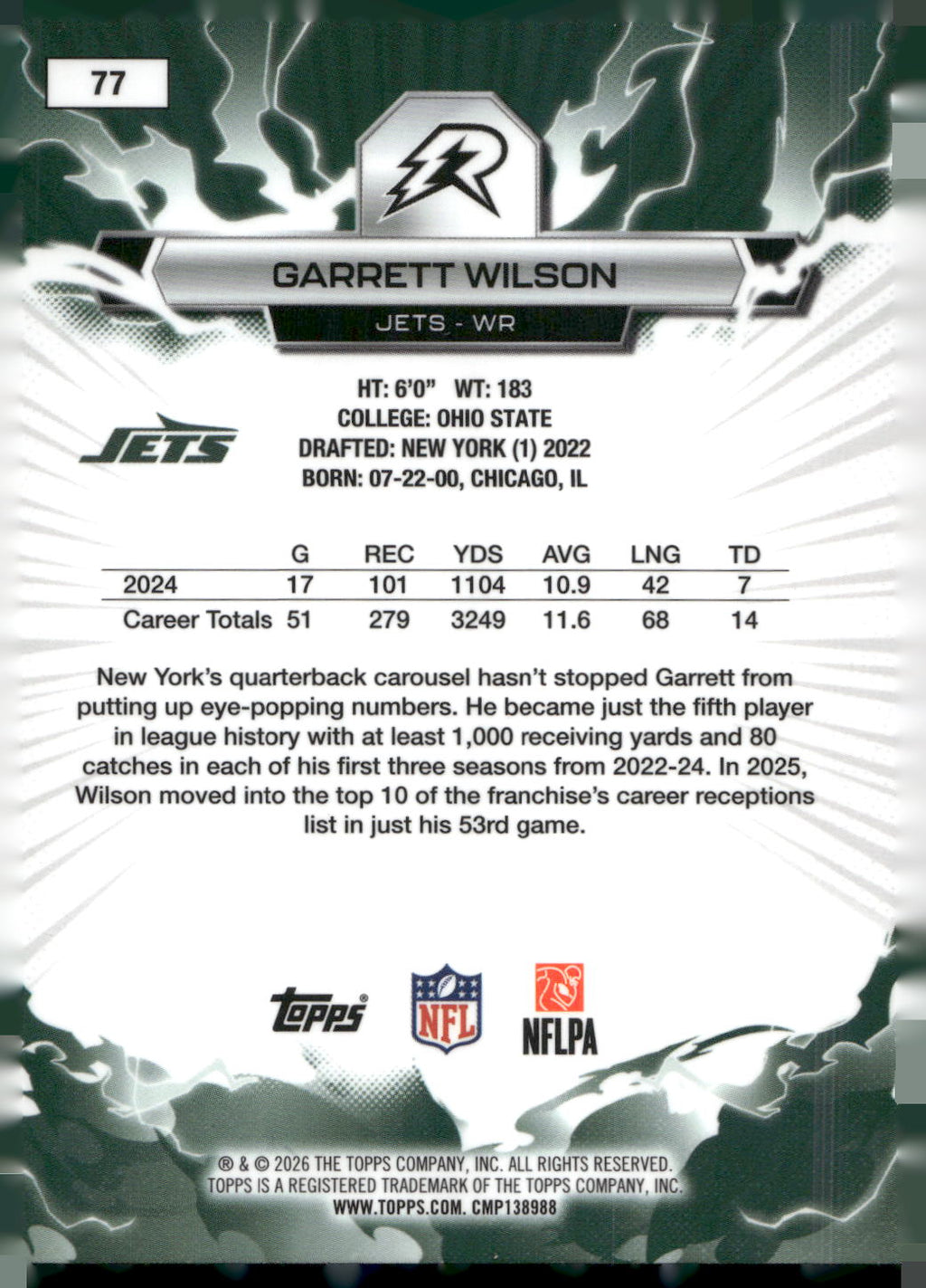 2025 Topps Resurgence #77 Garrett Wilson