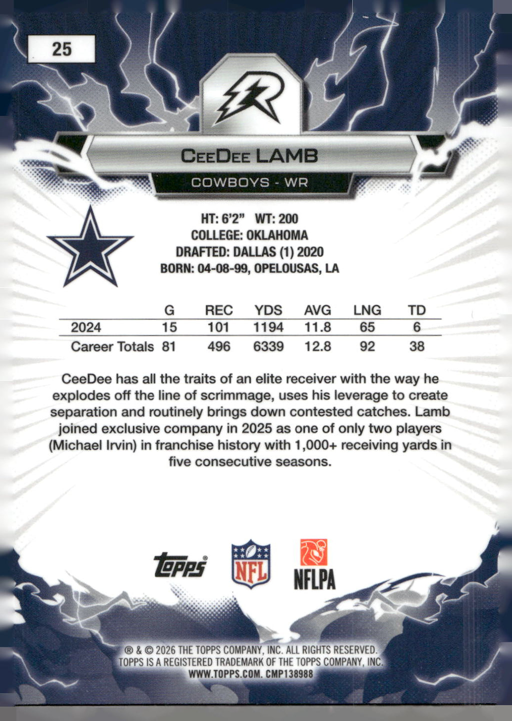 2025 Topps Resurgence #25 CeeDee Lamb