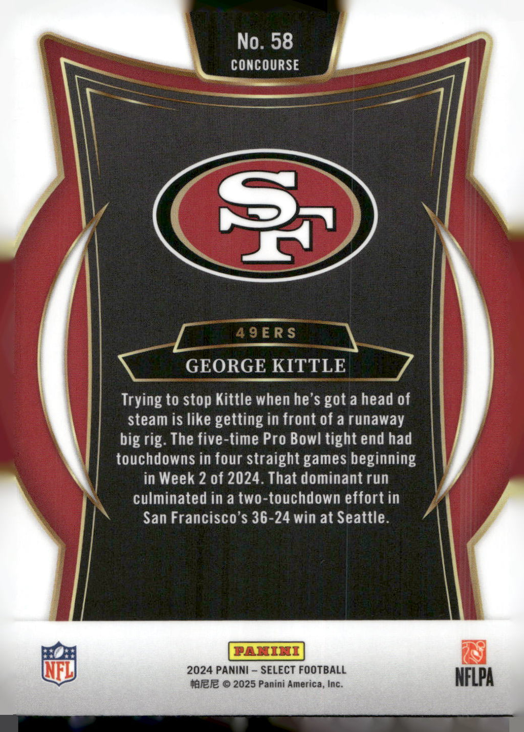 2024 Panini Select #58 George Kittle