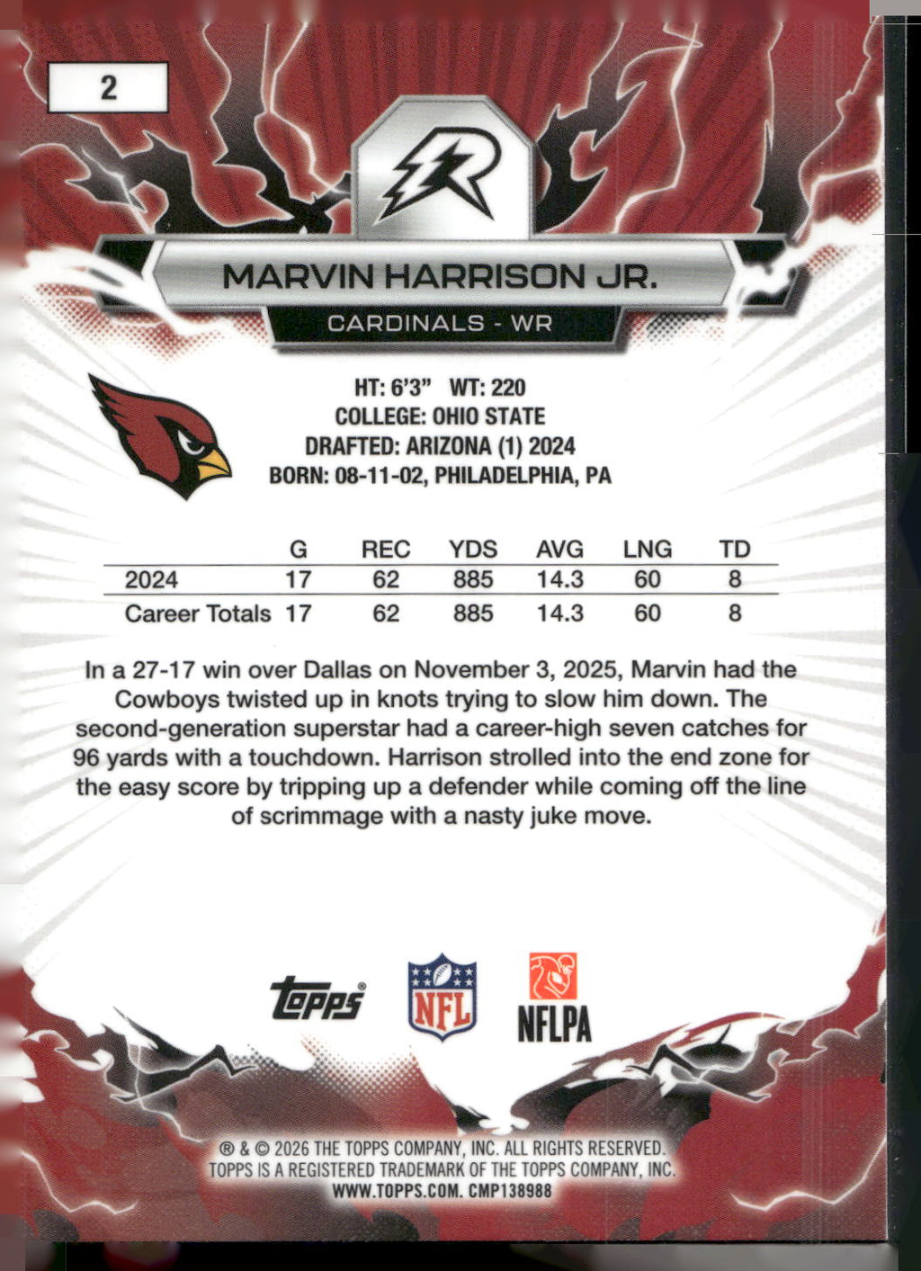 2025 Topps Resurgence #2 Marvin Harrison Jr.
