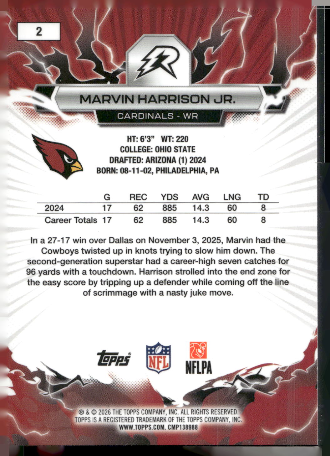 2025 Topps Resurgence #2 Marvin Harrison Jr.