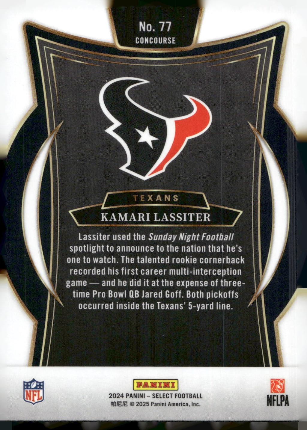 2024 Panini Select #77 Kamari Lassiter