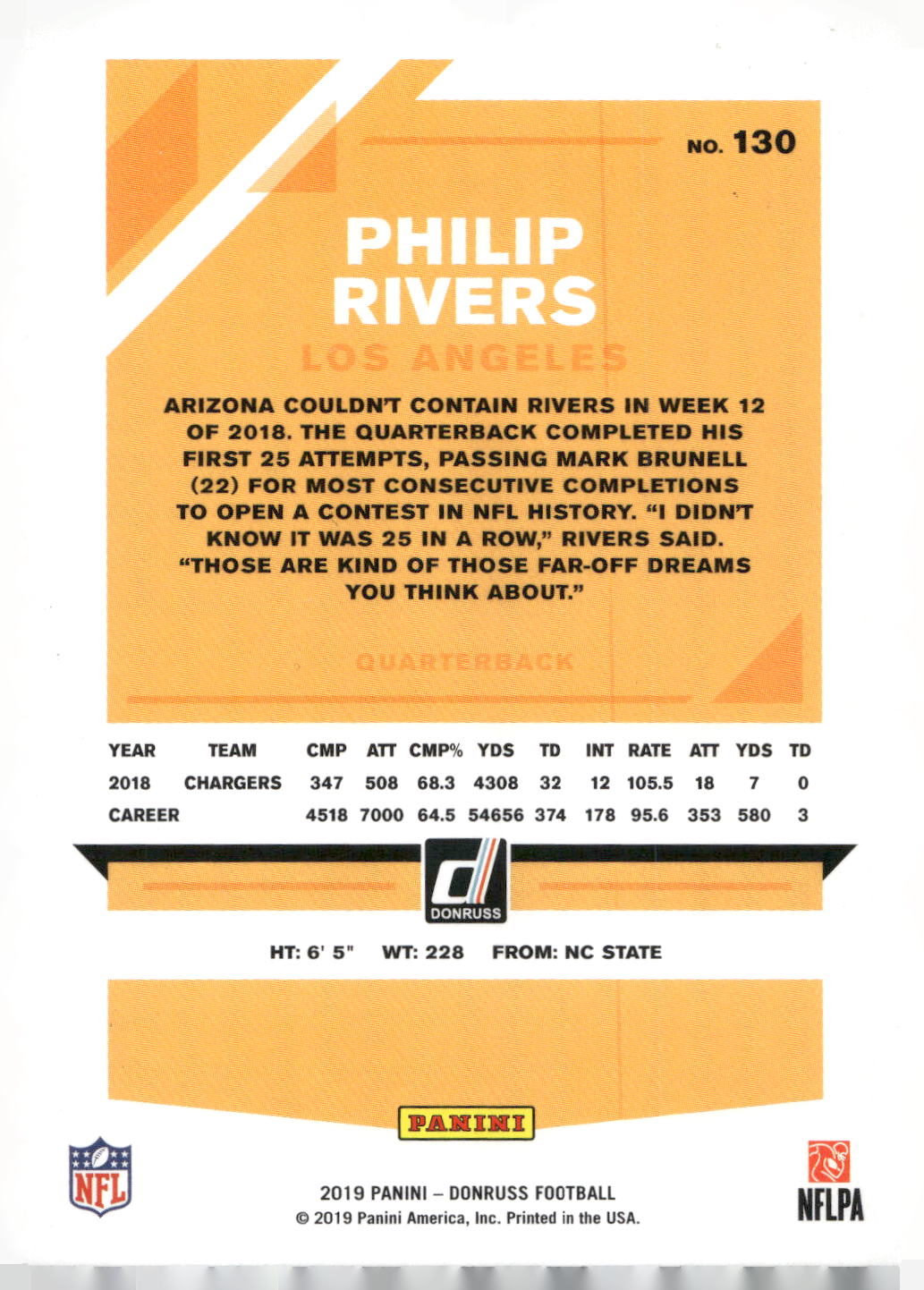 2019 Donruss #130 Philip Rivers