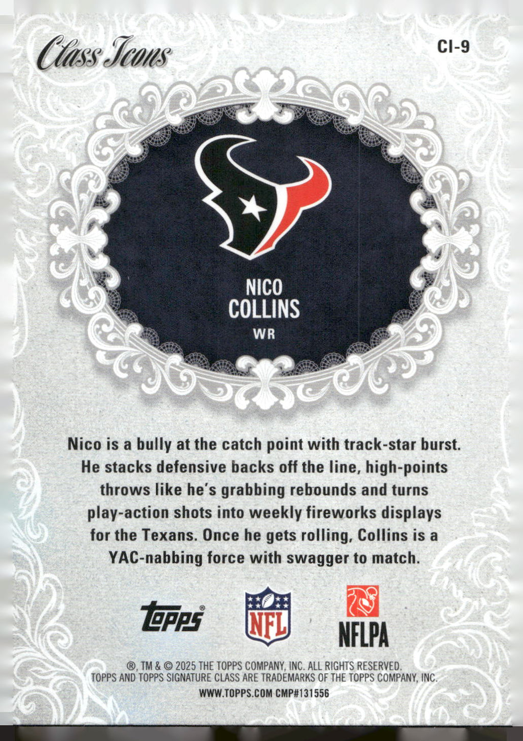 2025 Topps Signature Class #CI-9 Nico Collins Class Icons