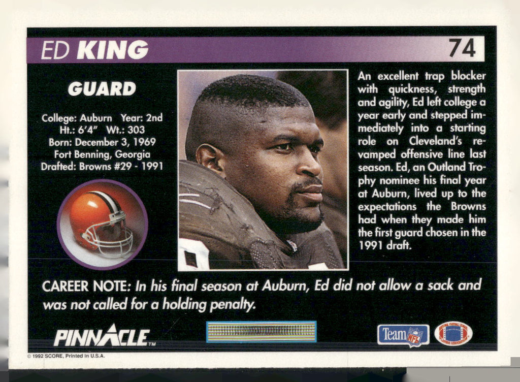 1992 Pinnacle #74 Ed King