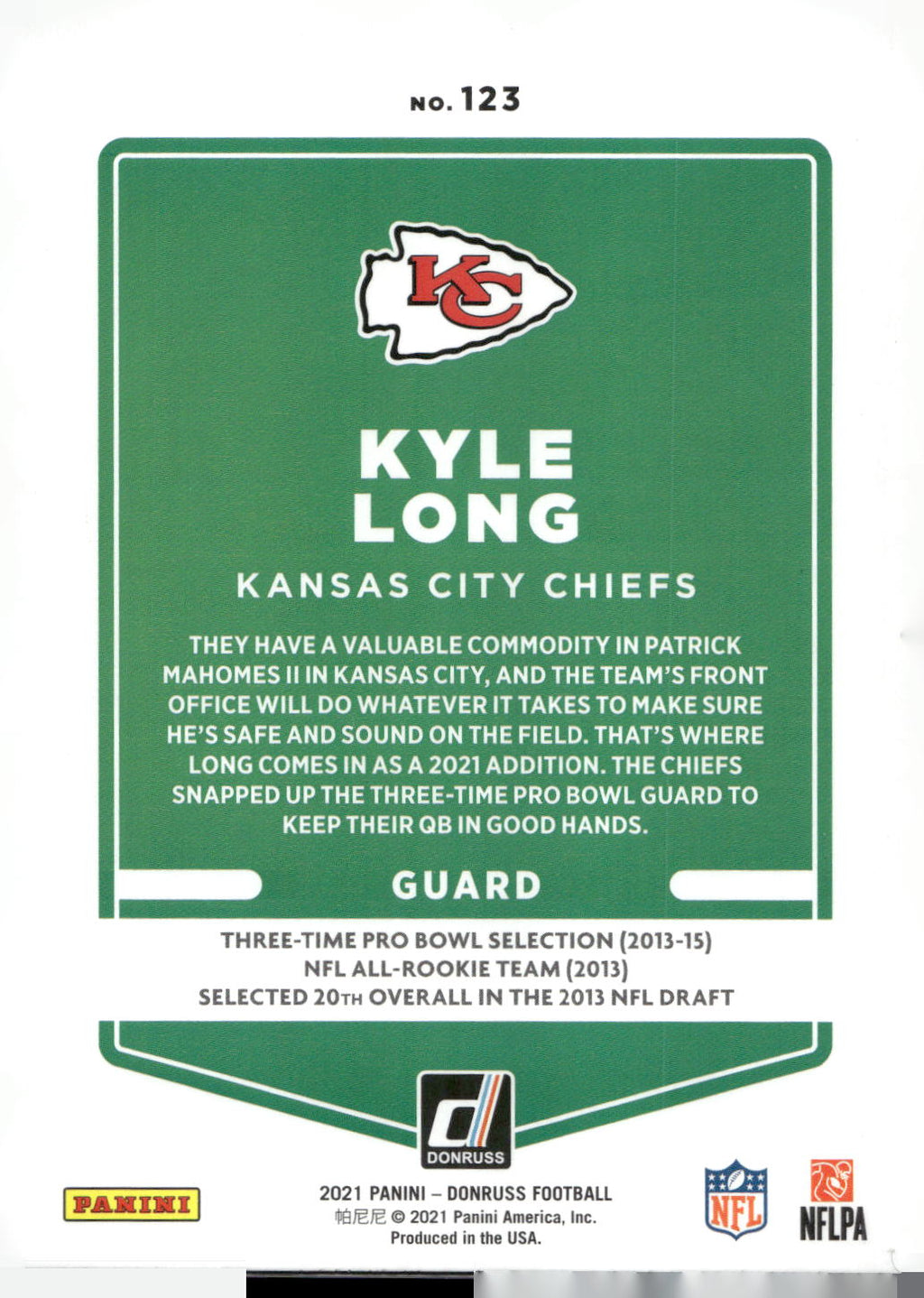 2021 Donruss #123 Kyle Long