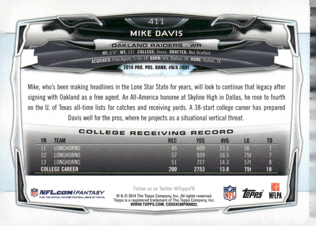 2014 Topps #411 Mike Davis