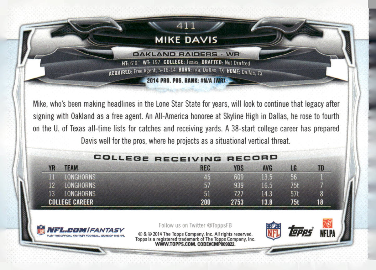 2014 Topps #411 Mike Davis
