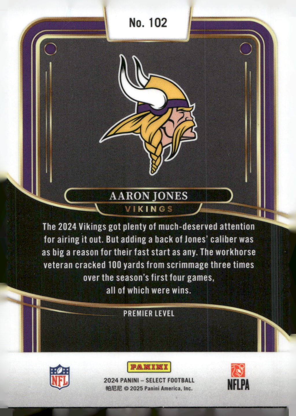 2024 Panini Select #102 Aaron Jones