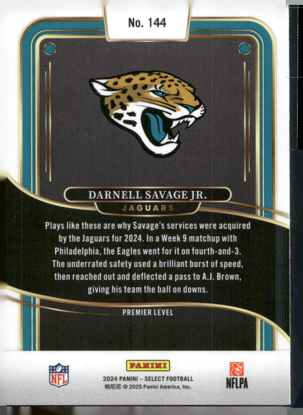 2024 Panini Select #144 Darnell Savage Jr.