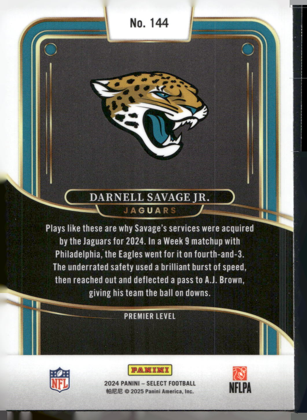 2024 Panini Select #144 Darnell Savage Jr.