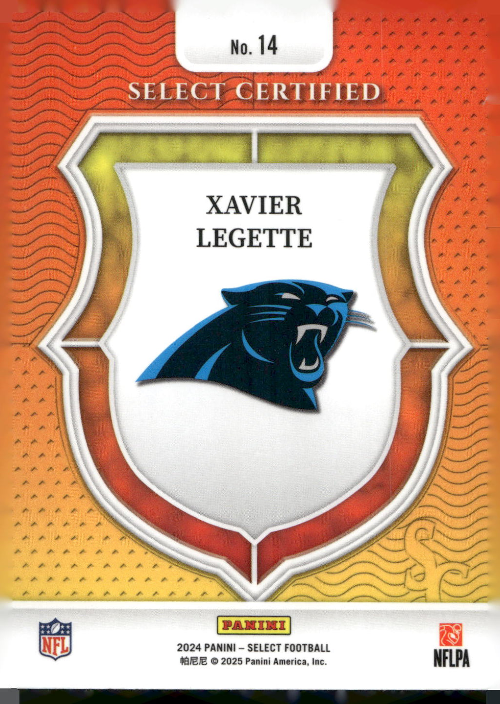 2024 Panini Select #14 Xavier Legette Select Certified Rookies