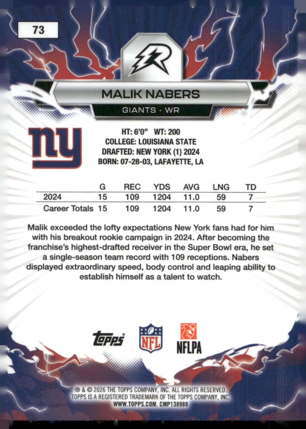 2025 Topps Resurgence #73 Malik Nabers