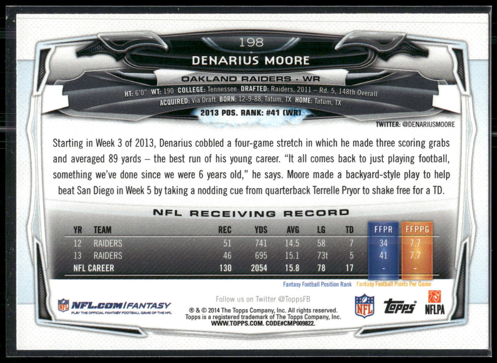 2014 Topps #198 Denarius Moore