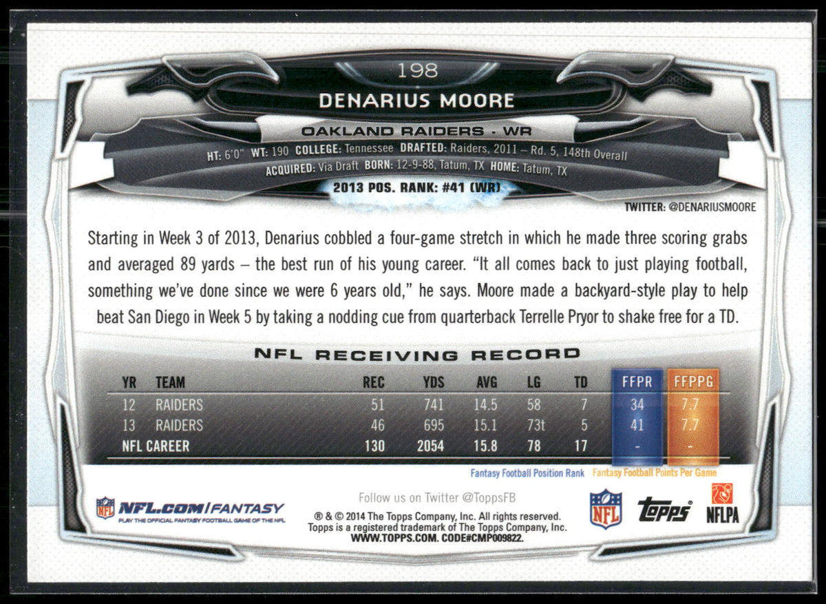 2014 Topps #198 Denarius Moore