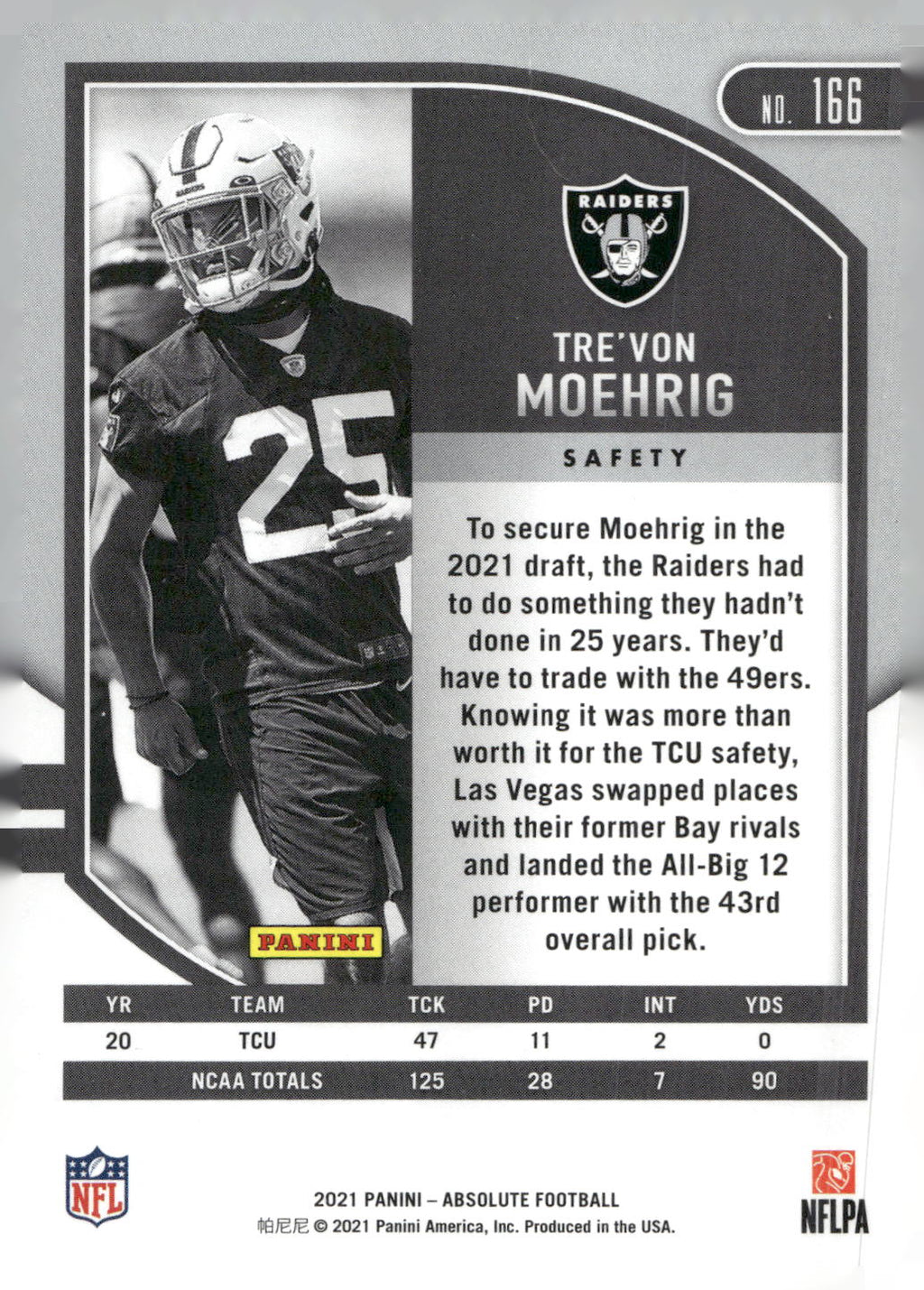 2021 Panini Absolute #166 Tre'von Moehrig Retail