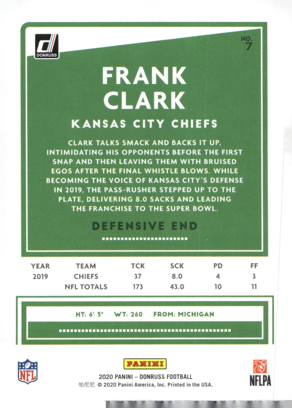 2020 Donruss #7 Frank Clark