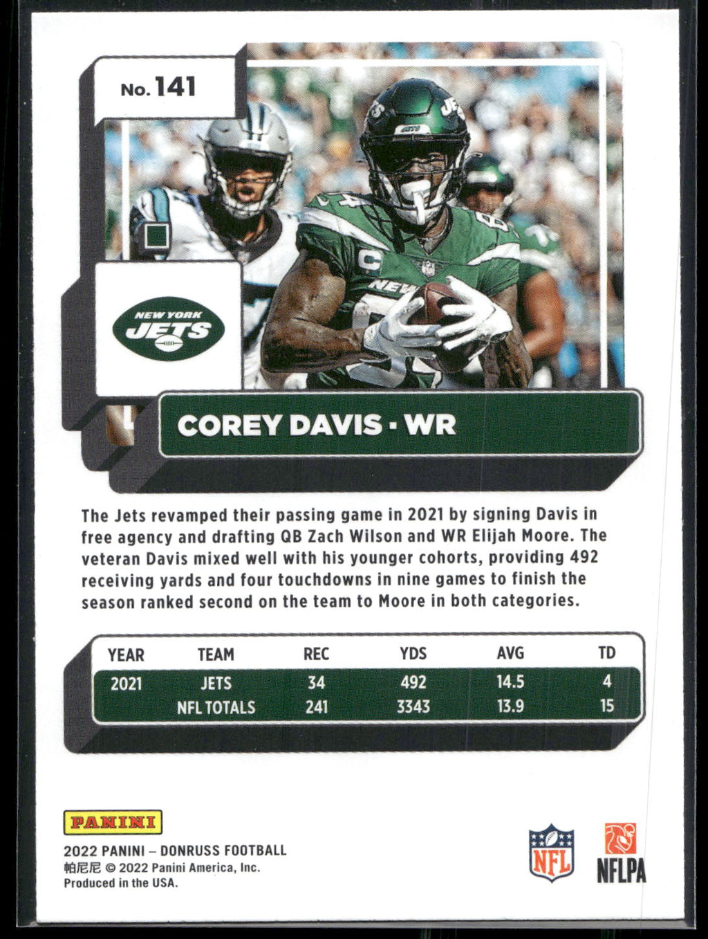 2022 Donruss #141 Corey Davis