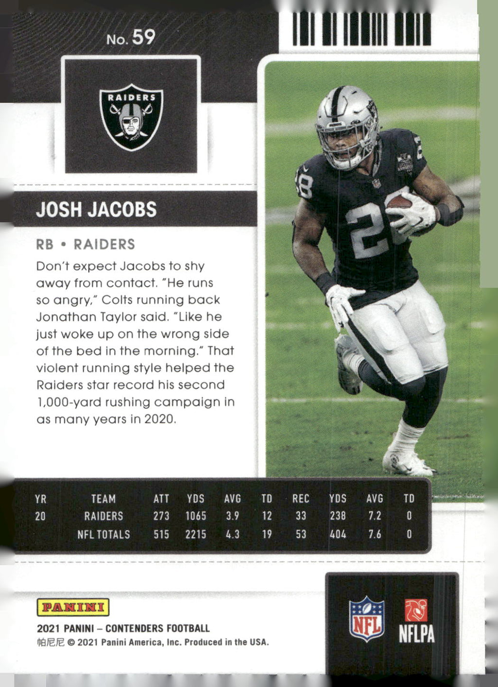2021 Panini Contenders #59 Josh Jacobs