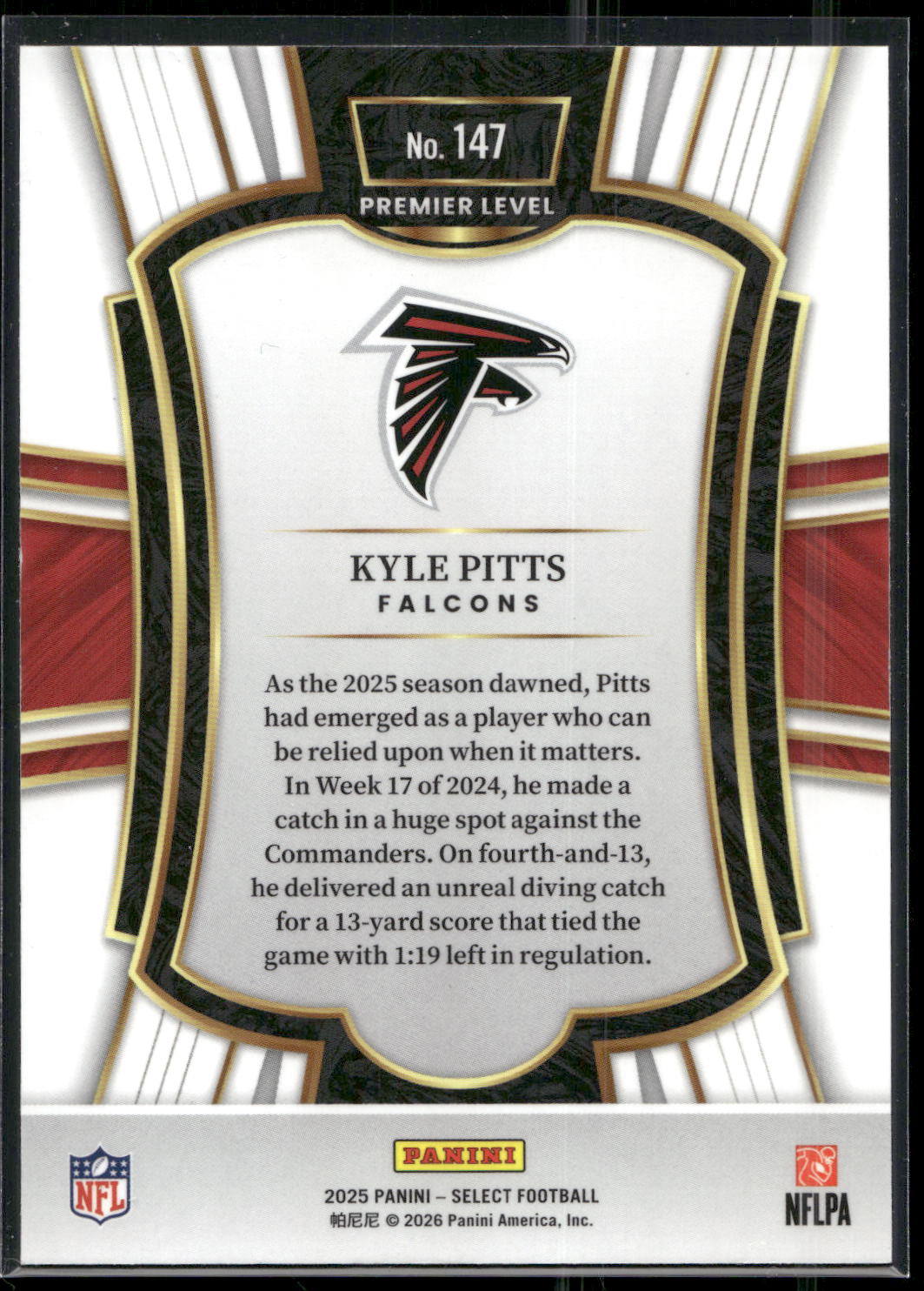 2025 Panini Select #147 Kyle Pitts